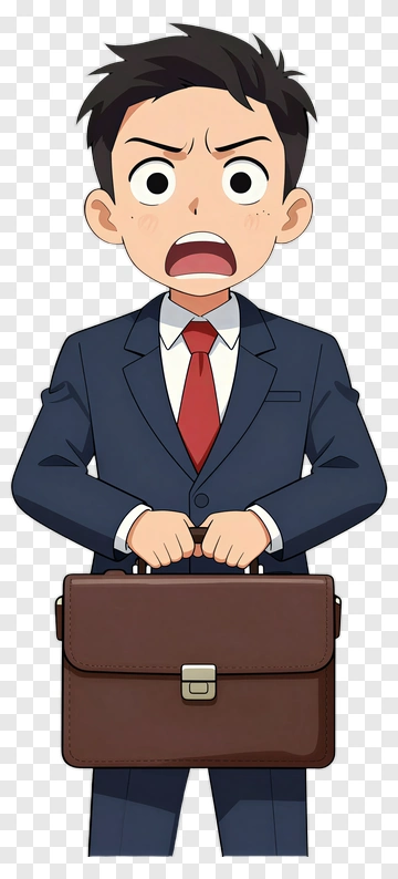 Cartoon Businessman Holding A Briefcase PNG