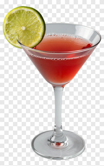 Cocktail With Lime Slice PNG