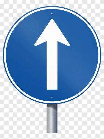Blue Directional Sign With Arrow PNG