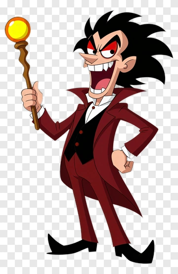 Cartoon Wizard Holding A Magic Staff PNG