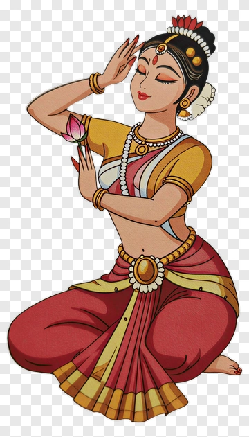 Dancer Holding A Lotus Flower PNG