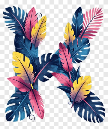 Colorful Tropical Leaves Arrangement PNG