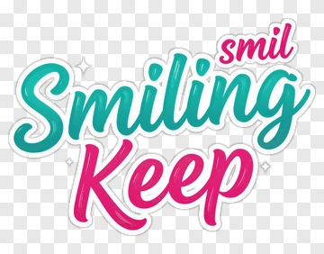Smiling Keep Text Design PNG