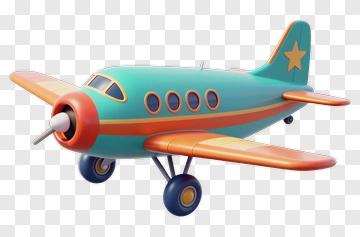 3D Cartoon Airplane PNG