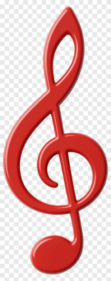 Red Treble Clef Symbol PNG