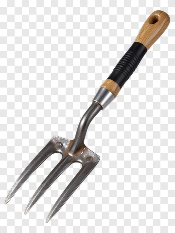 Garden Fork With Wooden Handle PNG
