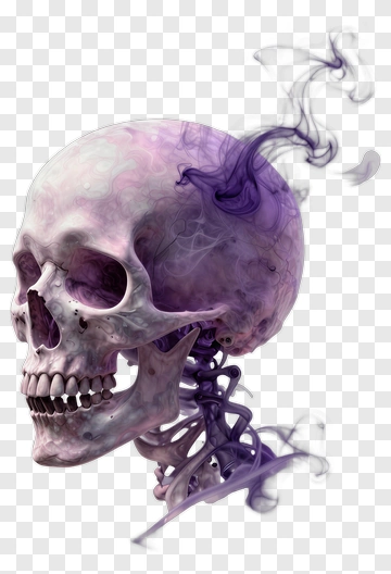 Skull With Purple Smoke PNG