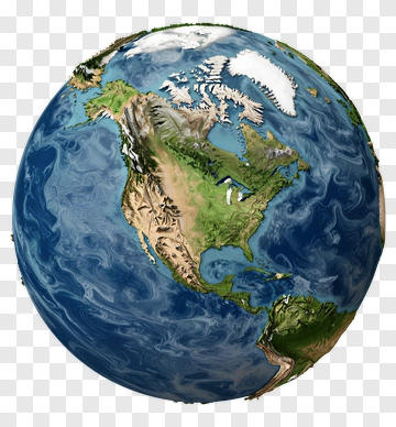 3D Earth Globe With North America PNG