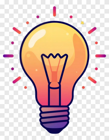 Colorful Light Bulb Illustration PNG
