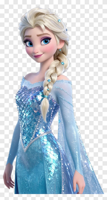 Frozen Character Elsa In Sparkling Blue Dress PNG
