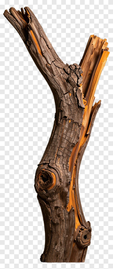 Weathered Tree Trunk With Distinctive Bark Patterns PNG