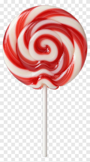 Red And White Swirled Lollipop PNG