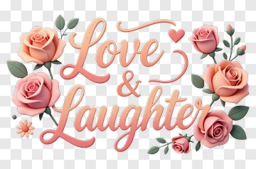 Love And Laughter Floral Design PNG