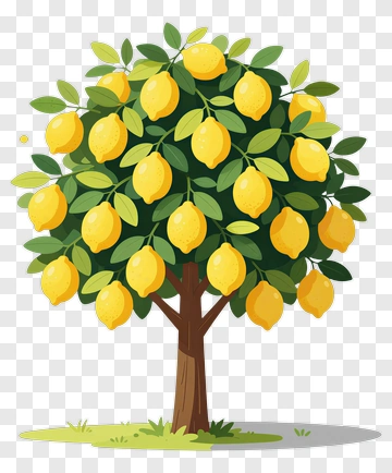 Colorful Lemon Tree PNG
