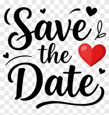 Save The Date With Heart Symbol PNG
