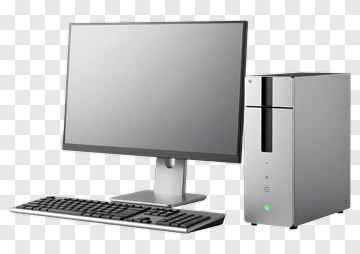 Desktop Computer With Monitor And Keyboard PNG