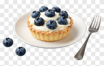 Blueberry Tart On A Plate PNG