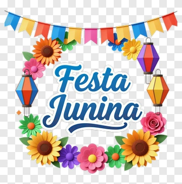 Festa Junina Decoration With Colorful Flowers And Lanterns PNG