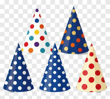 Colorful Party Hats With Polka Dots PNG