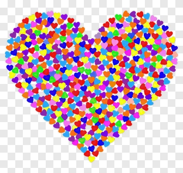 Colorful Heart Shape Filled With Tiny Hearts PNG