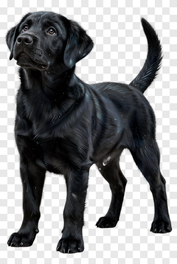 Black Labrador Retriever Standing Proudly PNG