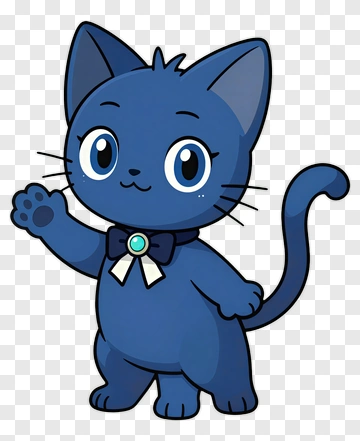 Cartoon Cat Waving Hello PNG
