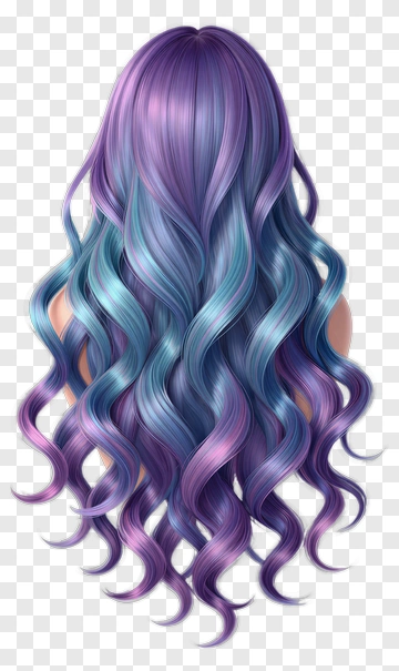Colorful Hair With Waves PNG