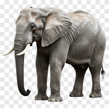 Realistic Elephant Standing PNG