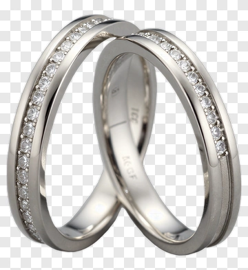 Elegant Wedding Rings With Diamonds PNG