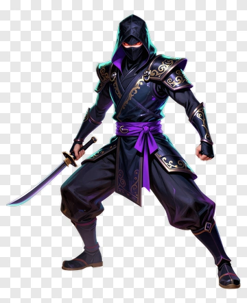 3D Ninja Holding A Sword PNG