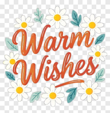Warm Wishes Floral Design PNG