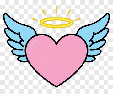Winged Heart With Halo PNG