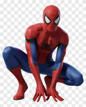 Spider-Man In A Crouched Pose PNG
