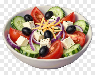 Fresh Salad With Tomatoes, Cucumbers, And Cheese PNG