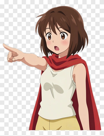 Cartoon Girl Pointing PNG