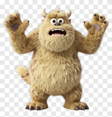 Cartoon Monster With Raised Arms PNG