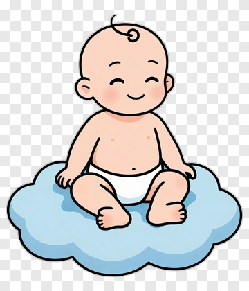 Happy Baby Sitting On A Cloud PNG