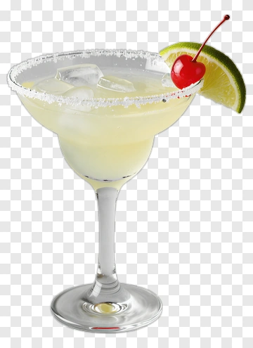 Margarita Cocktail With Lime And Cherry PNG