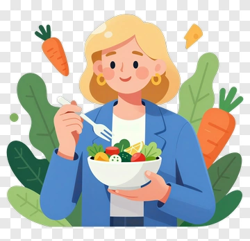 Woman Eating A Salad PNG