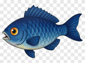 Cartoon Blue Fish PNG