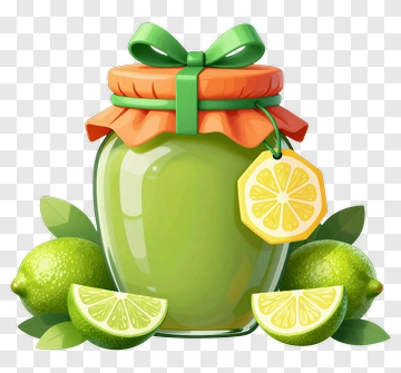 Jar Of Lime Jam With Fresh Limes PNG