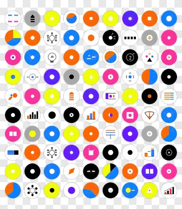 Colorful Geometric Icons And Shapes PNG
