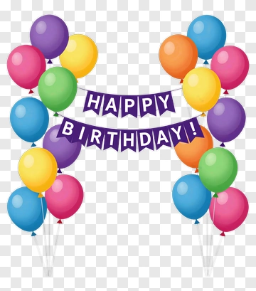 Colorful Birthday Balloon Arch With Happy Birthday Banner PNG