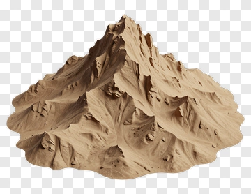 3D Mountain Model PNG