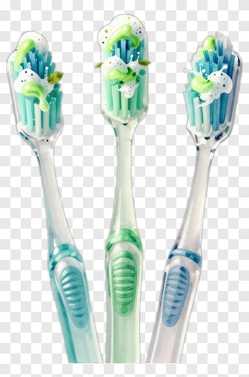Colorful Toothbrushes With Toothpaste PNG