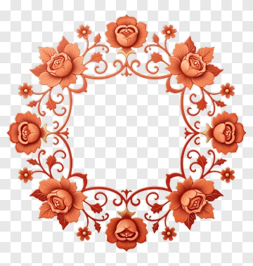 Floral Wreath With Roses PNG
