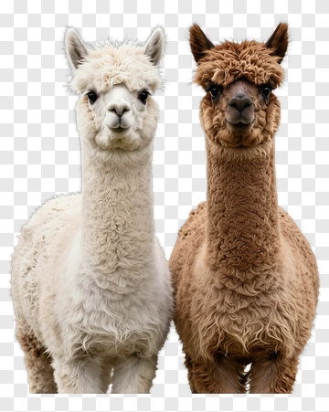 Two Alpacas Standing Together PNG