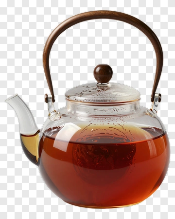 Glass Teapot With Brewed Tea PNG