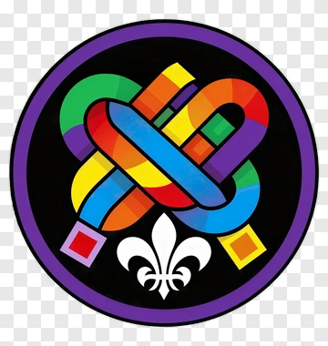 Colorful Knot Design With Fleur-De-Lis PNG