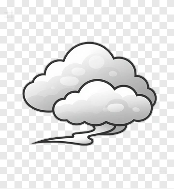 Cartoon Cloud With Swirling Smoke PNG